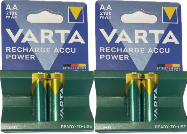 4x Varta Ready 2 Use Akkus 2100mAh f. Pentax Optio 50L
