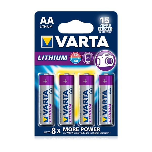4x Varta Batterie Professional Lithium AA f. Samsung Digimax A4
